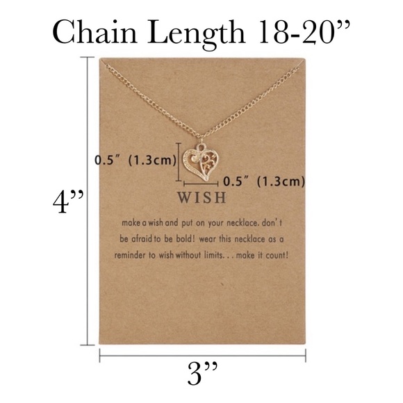 ‘Wish’ Gold Floral Heart Necklace - Picture 5 of 5